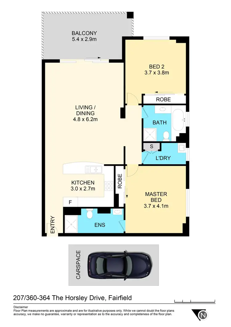 Floorplan of Homely unit listing, 207/360 The Horsley Drive, Fairfield NSW 2165