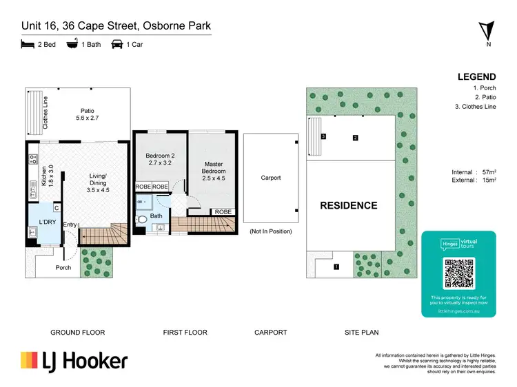 Floorplan of Homely townhouse listing, 16/36 Cape Street, Osborne Park WA 6017