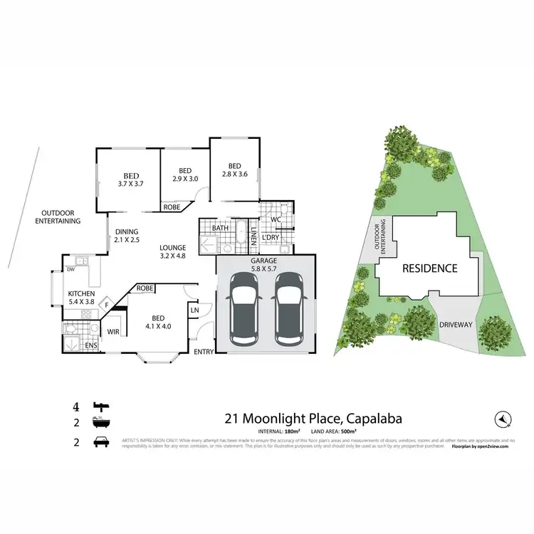 Floorplan of Homely house listing, 21 Moonlight Place, Capalaba QLD 4157