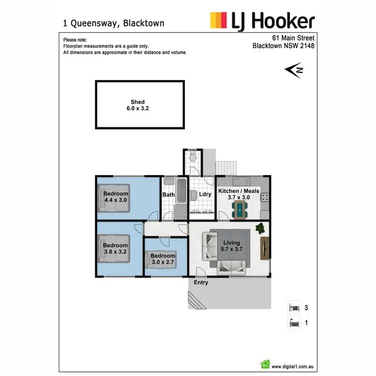Floorplan of Homely house listing, 1 Queensway, Blacktown NSW 2148