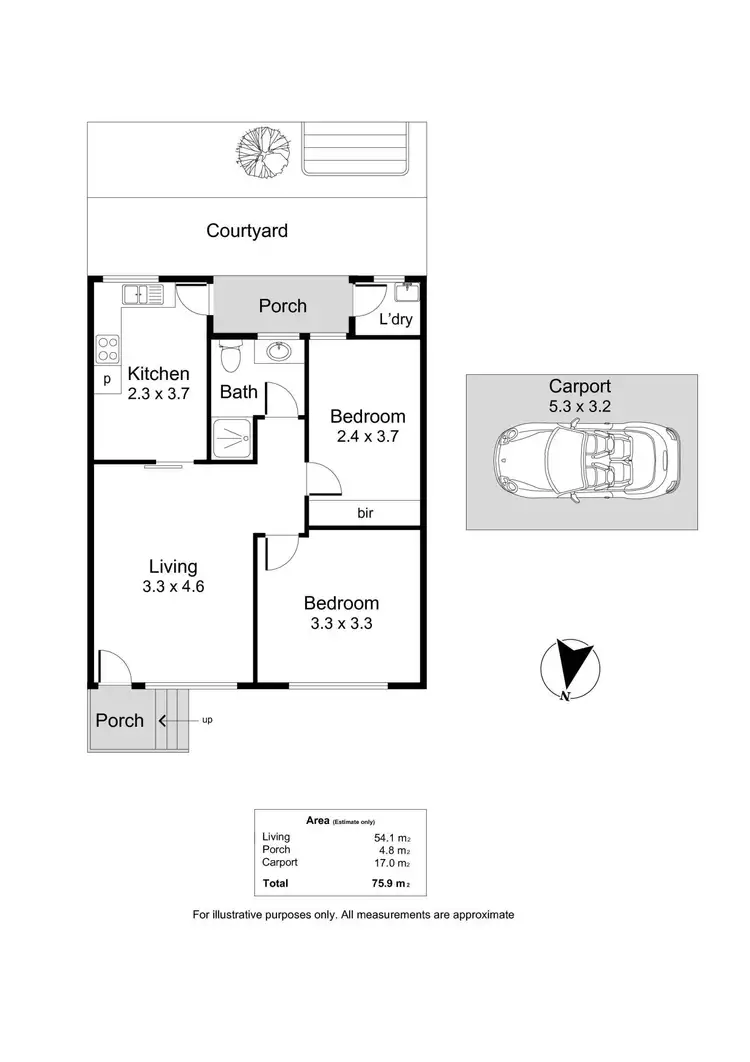 Floorplan of Homely unit listing, 12/17-19 Osmond Terrace, Fullarton SA 5063