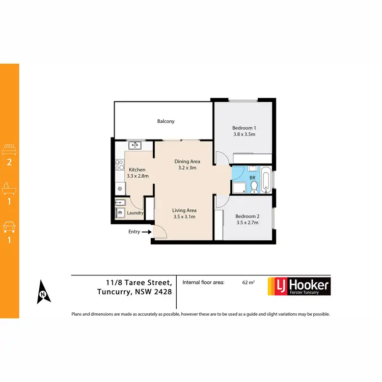 Floorplan of Homely unit listing, 11/8 Taree Street, Tuncurry NSW 2428
