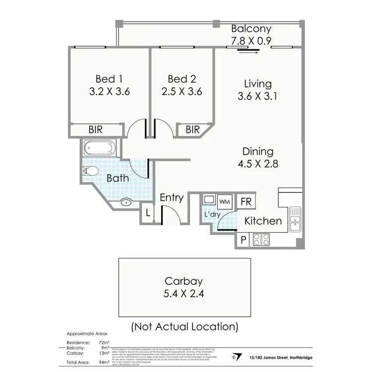 Floorplan of Homely apartment listing, 15/182 James Street, Northbridge WA 6003