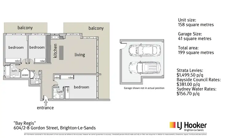 Floorplan of Homely apartment listing, 604/2-8 Gordon Street, Brighton-Le-Sands NSW 2216