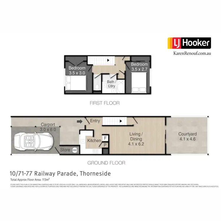 Floorplan of Homely townhouse listing, 10/71-77 Railway Parade, Thorneside QLD 4158