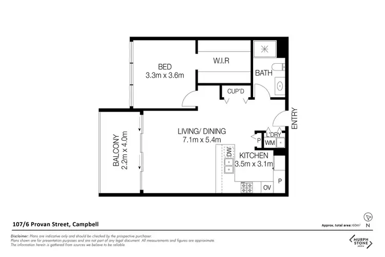 Floorplan of Homely apartment listing, 107/6 Provan Street, Campbell ACT 2612