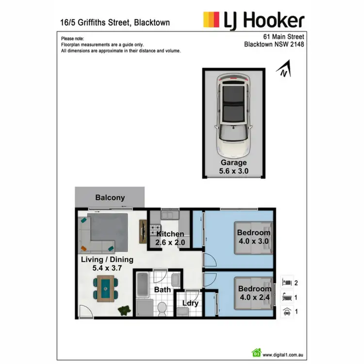 Floorplan of Homely unit listing, 16/5 Griffiths Street, Blacktown NSW 2148