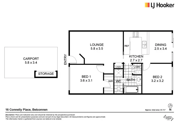 Floorplan of Homely townhouse listing, 16 Connelly Place, Belconnen ACT 2617