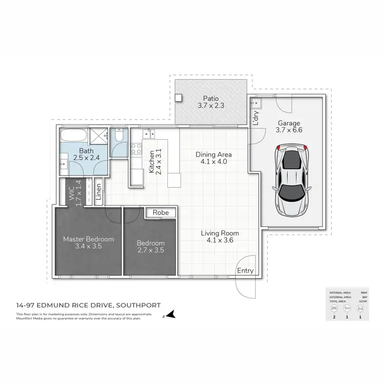 Floorplan of Homely townhouse listing, 14/97 Edmund Rice Drive, Southport QLD 4215