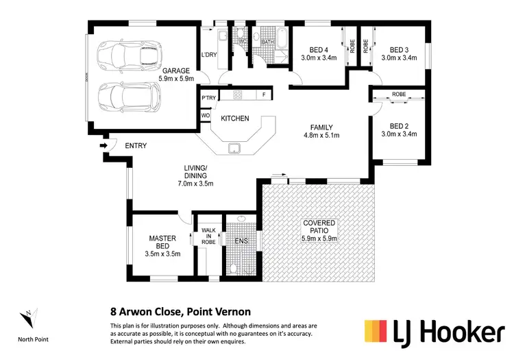 Floorplan of Homely house listing, 8 Arwon Close, Point Vernon QLD 4655