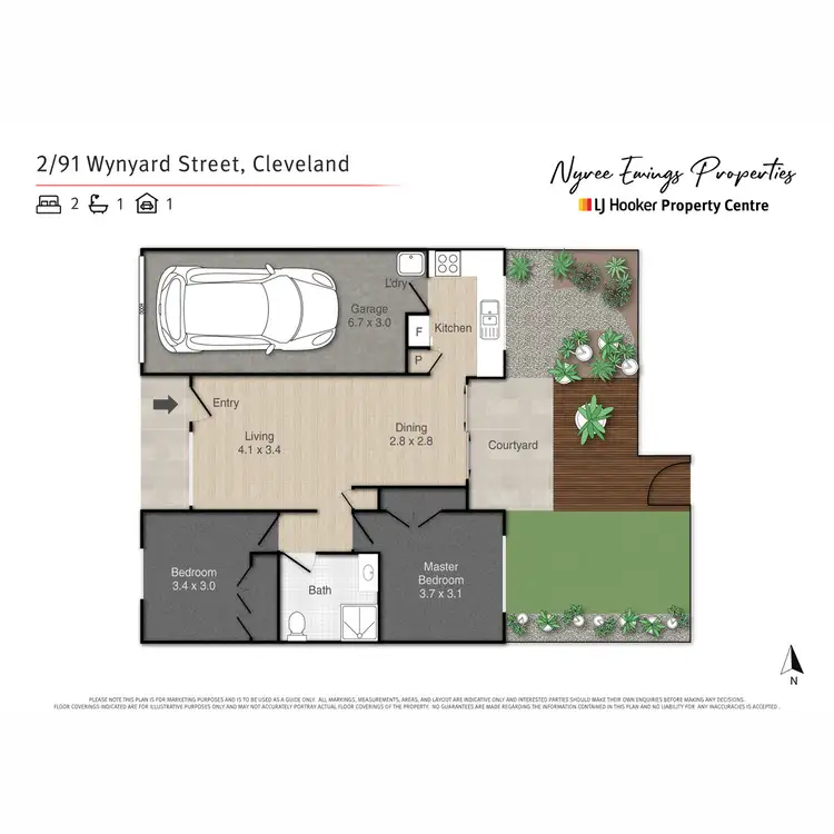 Floorplan of Homely unit listing, 2/91 Wynyard Street, Cleveland QLD 4163