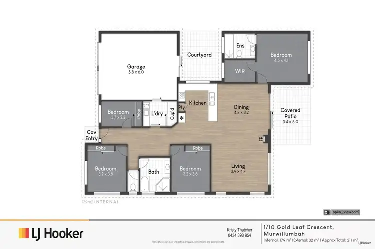 Floorplan of Homely semi-detached listing, 1/10 Gold Leaf Crescent, Murwillumbah NSW 2484