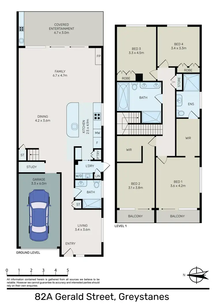 Floorplan of Homely semi-detached listing, 82A Gerald Street, Greystanes NSW 2145
