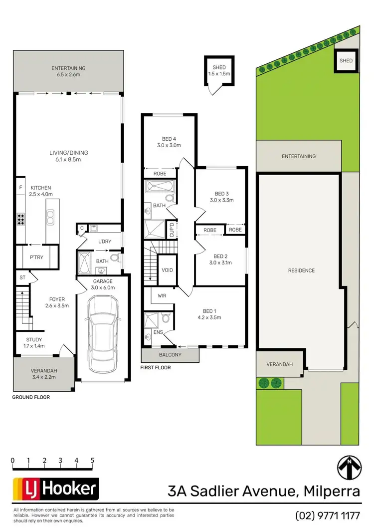 Floorplan of Homely semi-detached listing, 3A Sadlier Avenue, Milperra NSW 2214