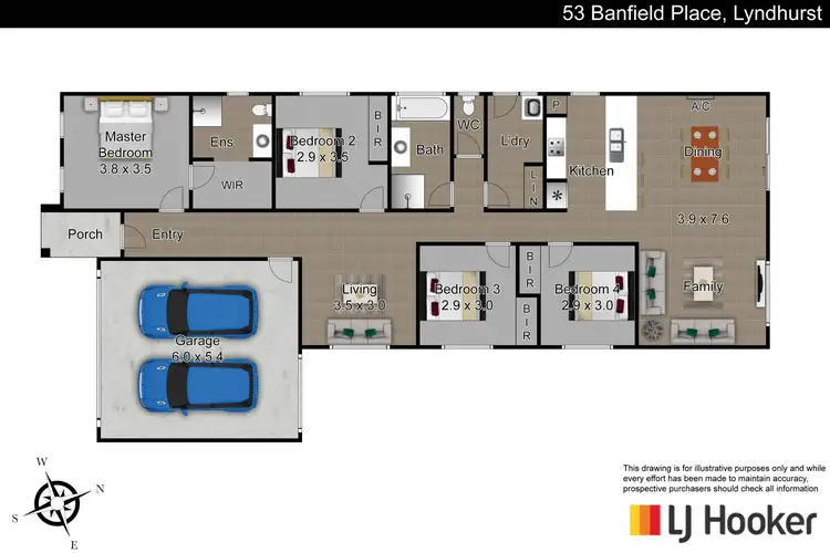 Floorplan of Homely house listing, 53 Banfield Place, Lyndhurst VIC 3975