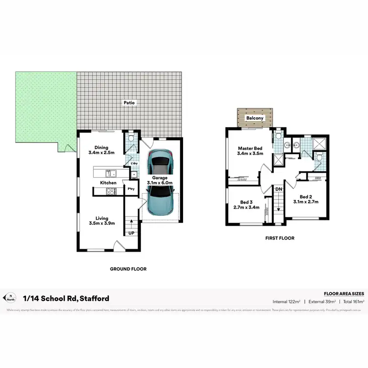 Floorplan of Homely townhouse listing, 1/14 School Road, Stafford QLD 4053