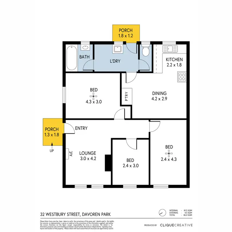 Floorplan of Homely house listing, 32 Westbury Street, Davoren Park SA 5113