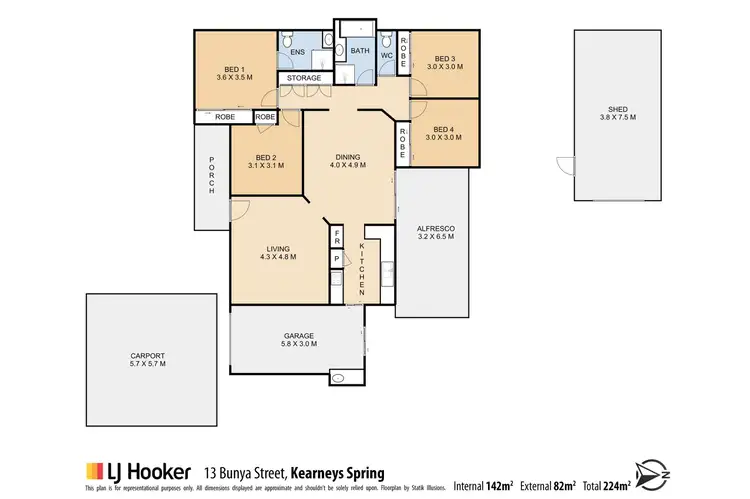 Floorplan of Homely house listing, 13 Bunya Street, Kearneys Spring QLD 4350