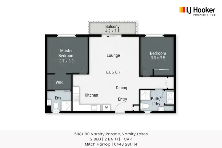 Floorplan of Homely apartment listing, 508/190 Varsity Parade, Varsity Lakes QLD 4227