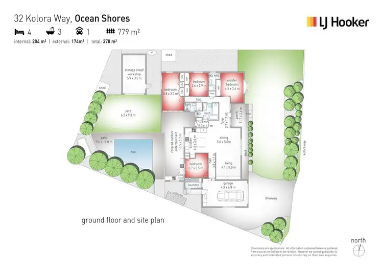 Floorplan of Homely house listing, 32 Kolora Way, Ocean Shores NSW 2483
