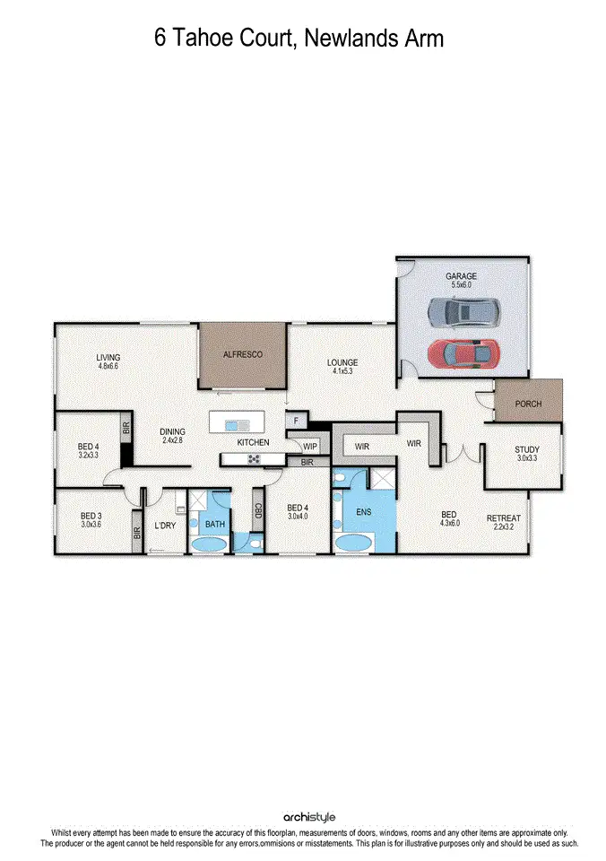 Floorplan of Homely house listing, 6 Tahoe Court, Newlands Arm VIC 3875
