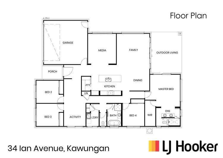 Floorplan of Homely house listing, 34 Ian Avenue, Kawungan QLD 4655
