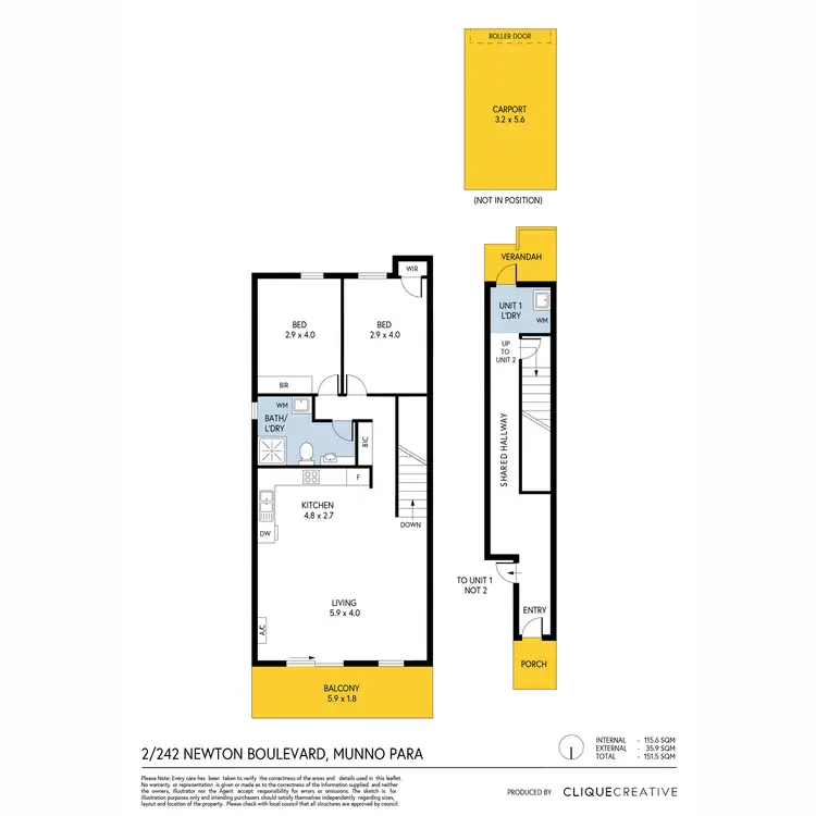 Floorplan of Homely unit listing, 2/242 Newton Boulevard, Munno Para SA 5115