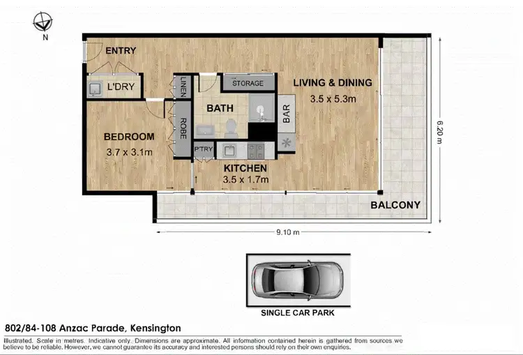 Floorplan of Homely unit listing, 802/84 Anzac Parade, Kensington NSW 2033