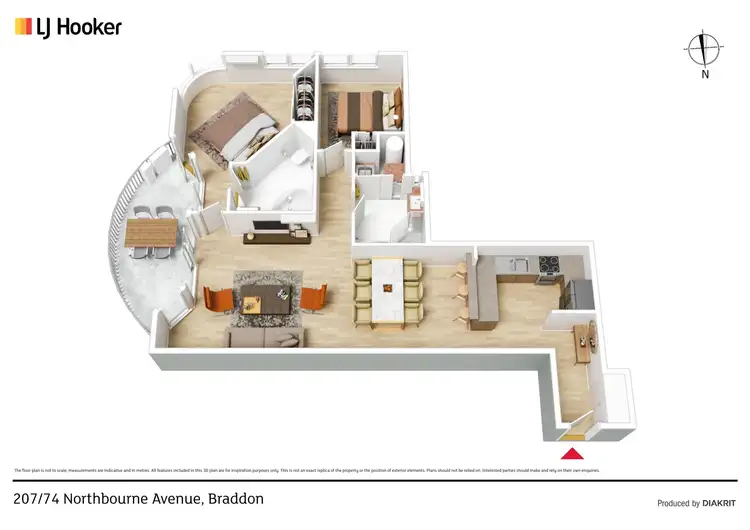 Floorplan of Homely apartment listing, 207/74 Northbourne Avenue, Braddon ACT 2612