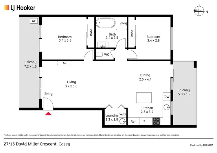Floorplan of Homely apartment listing, 27/16 David Miller Crescent, Casey ACT 2913