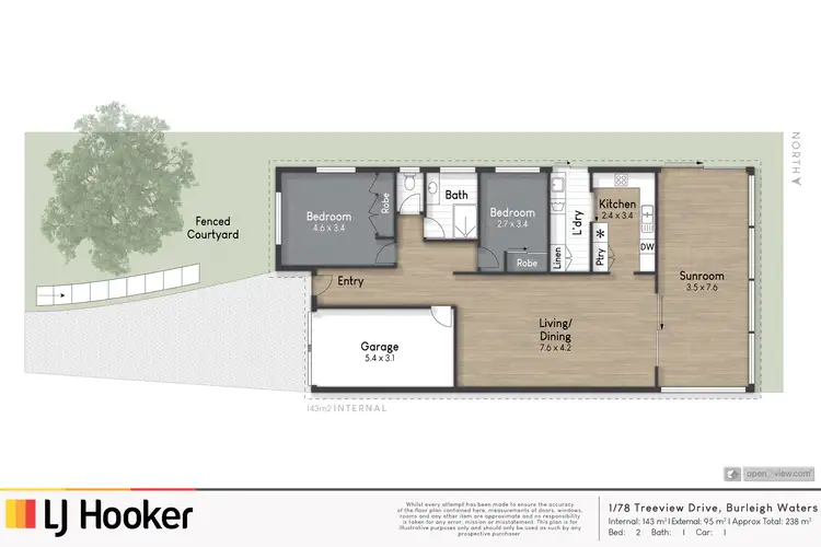 Floorplan of Homely semi-detached listing, 1/78 Treeview Drive, Burleigh Waters QLD 4220