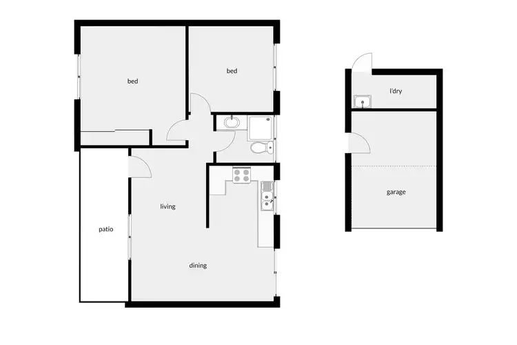 Floorplan of Homely semi-detached listing, 1/7 Ireland Crescent, Whitfield QLD 4870