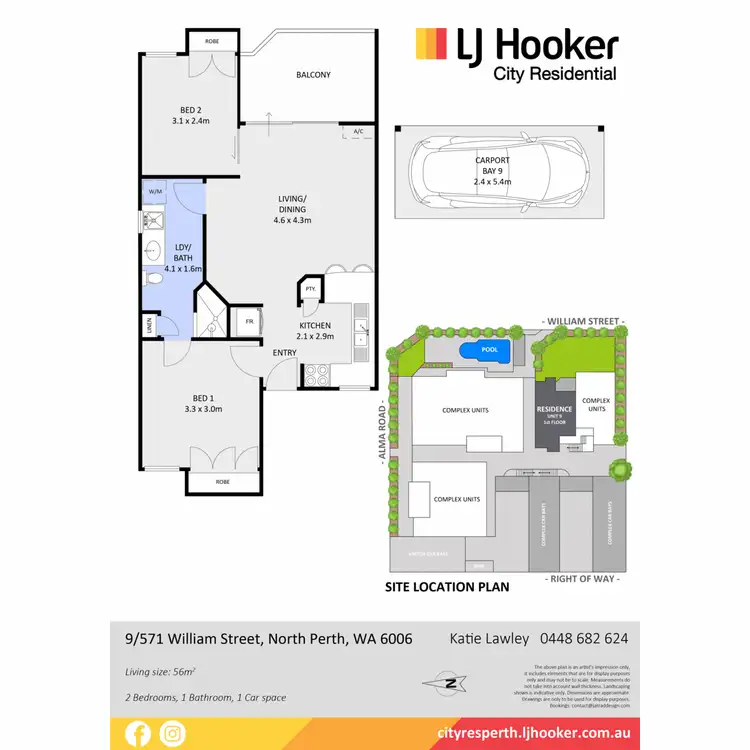 Floorplan of Homely apartment listing, 9/571 William Street, Mount Lawley WA 6050