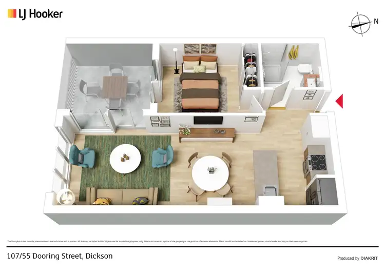 Floorplan of Homely apartment listing, 107/55 Dooring Street, Dickson ACT 2602
