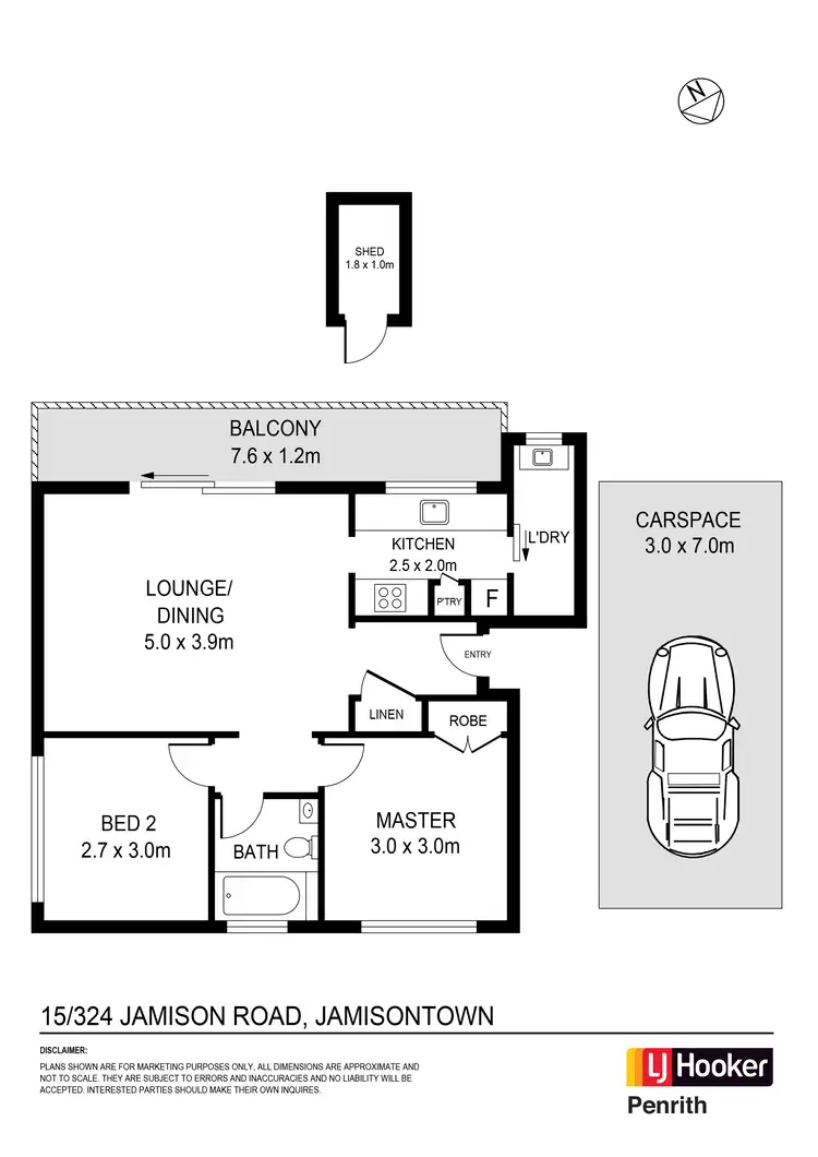 Floorplan of Homely apartment listing, 15/324 Jamison Road, Jamisontown NSW 2750