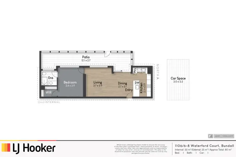 Floorplan of Homely apartment listing, 1106/6-8 Waterford Court, Bundall QLD 4217
