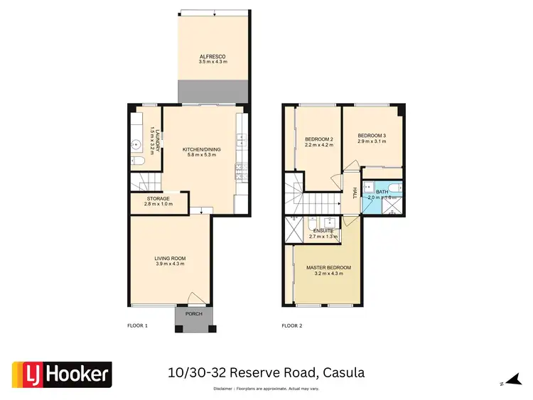 Floorplan of Homely townhouse listing, 10/30-32 Reserve Road, Casula NSW 2170