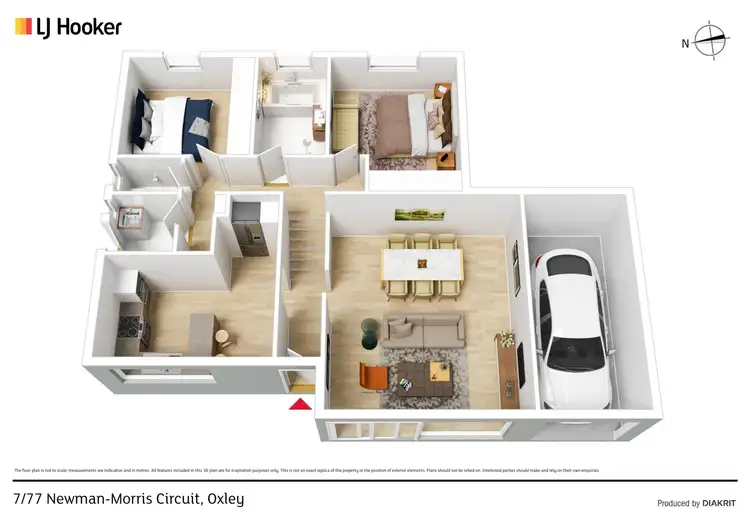 Floorplan of Homely townhouse listing, 7/77 Newman-Morris Circuit, Oxley ACT 2903