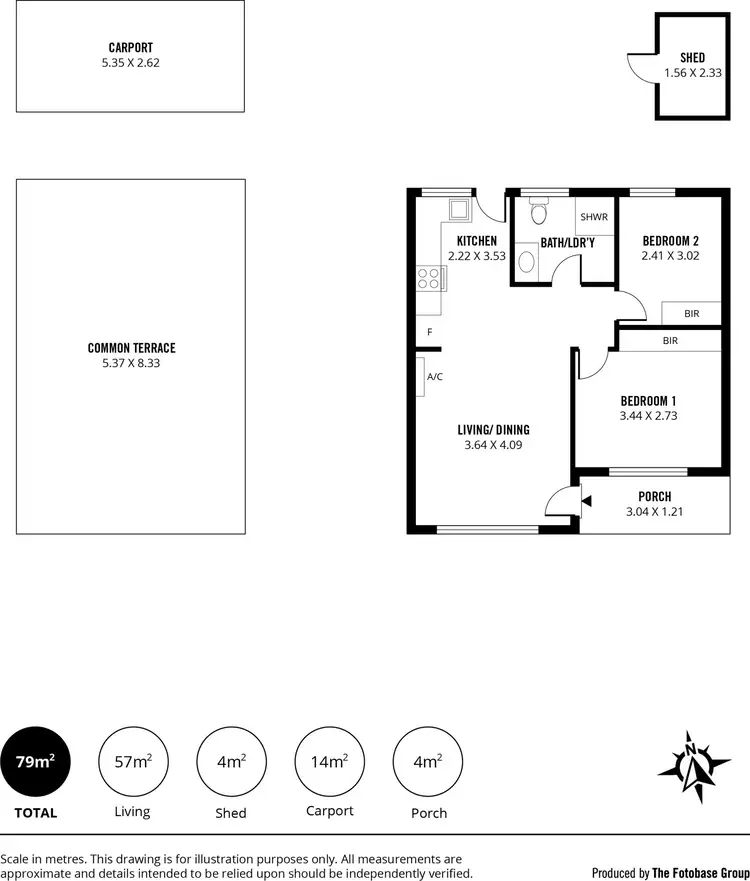 Floorplan of Homely unit listing, 2/317 Tapleys Hill Road, Seaton SA 5023