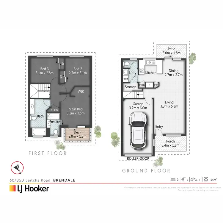Floorplan of Homely townhouse listing, 60/350 Leitchs Road, Brendale QLD 4500
