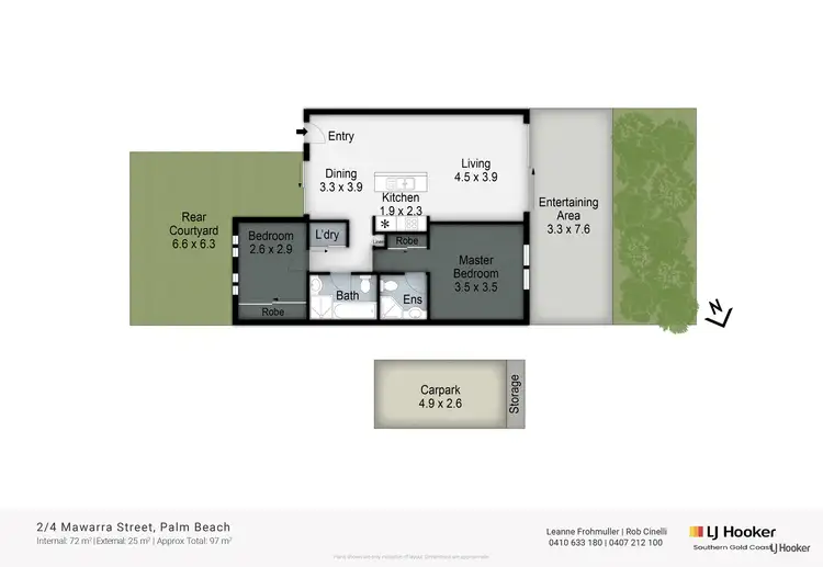 Floorplan of Homely unit listing, 2/4 Mawarra Street, Palm Beach QLD 4221