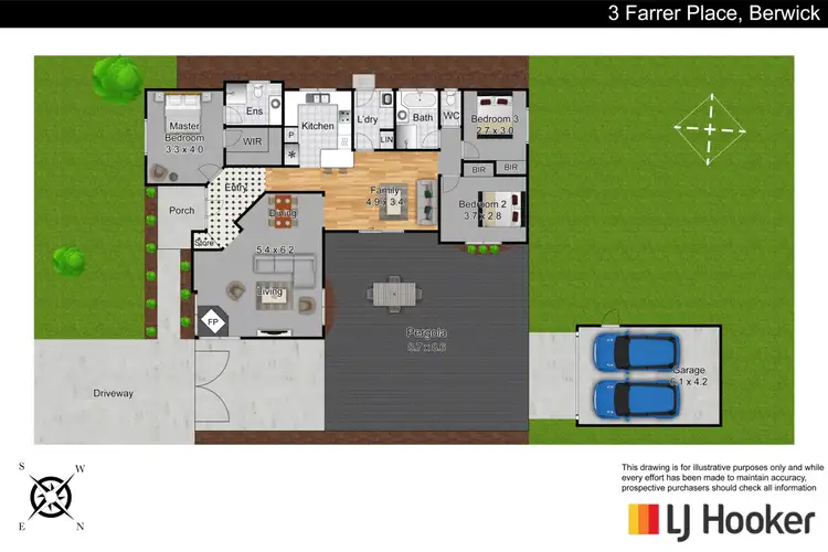 Floorplan of Homely house listing, 3 Farrer Place, Berwick VIC 3806