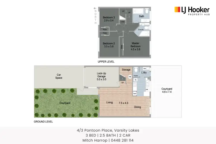Floorplan of Homely townhouse listing, 4/3 Pontoon Place, Varsity Lakes QLD 4227