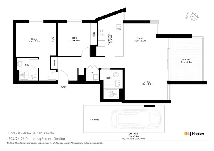 Floorplan of Homely apartment listing, 203/24-26 Dumaresq Street, Gordon NSW 2072