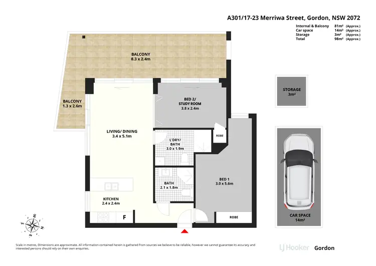 Floorplan of Homely apartment listing, A301/17-23 Merriwa Street, Gordon NSW 2072