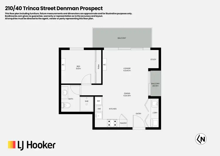 Floorplan of Homely apartment listing, 210/40 Trinca Street, Denman Prospect ACT 2611