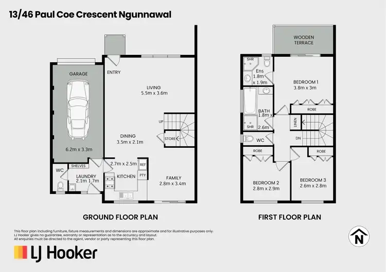 Floorplan of Homely townhouse listing, 13/46 Paul Coe Crescent, Ngunnawal ACT 2913