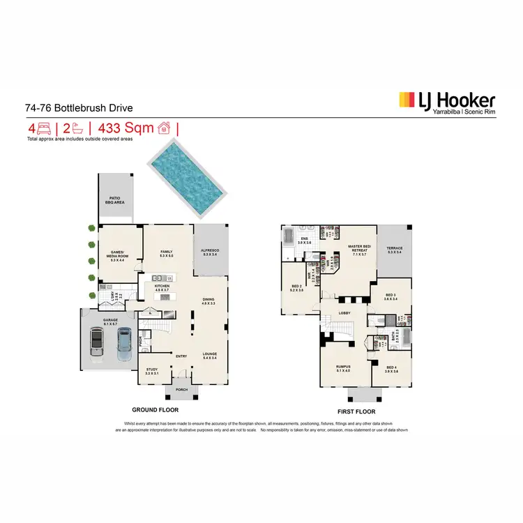 Floorplan of Homely house listing, 74-76 Bottlebrush Drive, Jimboomba QLD 4280
