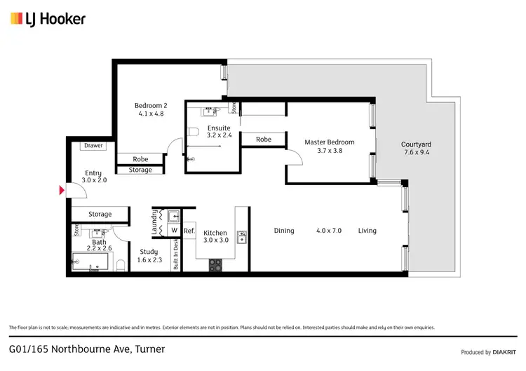 Floorplan of Homely apartment listing, G01/165 Northbourne Avenue, Turner ACT 2612