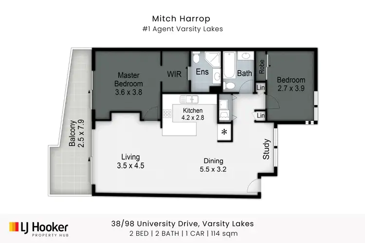 Floorplan of Homely apartment listing, 38/98 University Drive, Varsity Lakes QLD 4227